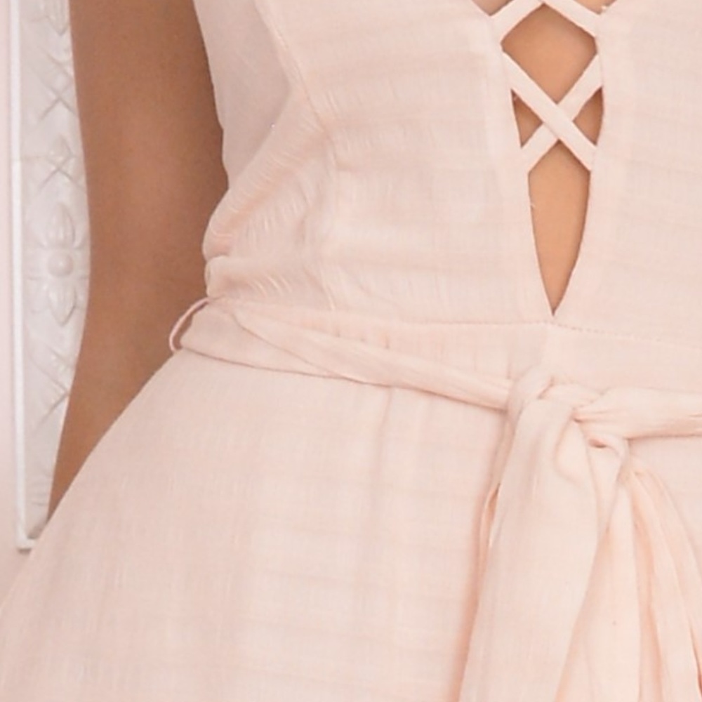 Cute romper with self tie belt